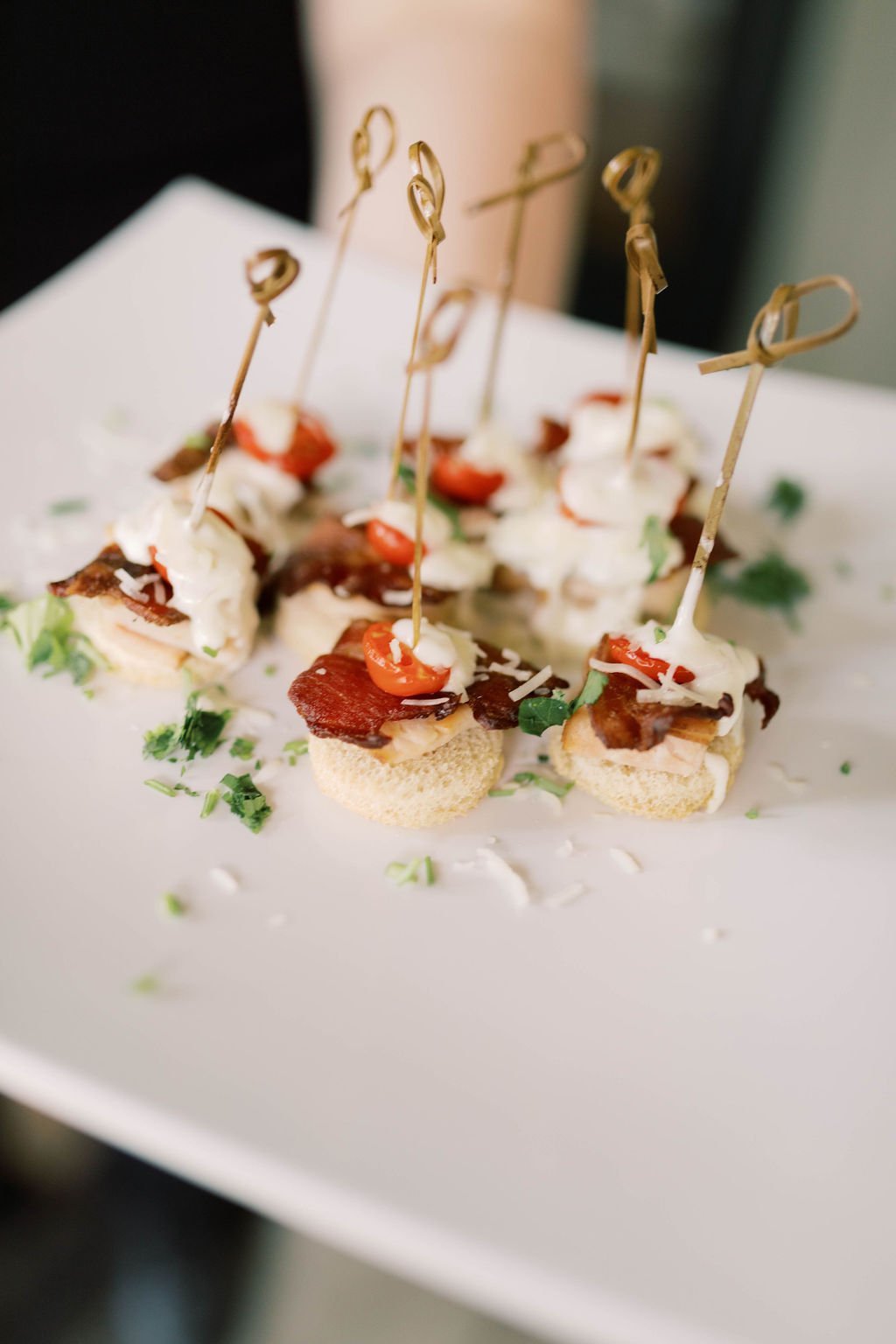 Catered event food presentation